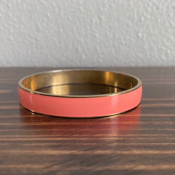 Neon Peach Pink J Crew Gold Bracelet - Picture 1 of 3